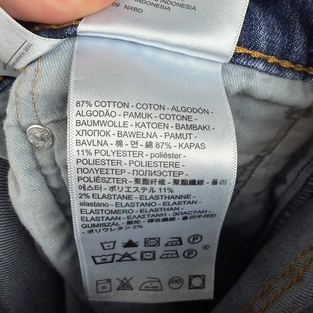 Levis 512 Jeans Mens 34x32 (34x31) Medium‎ Wash Blue Slim Taper Stretch Denim